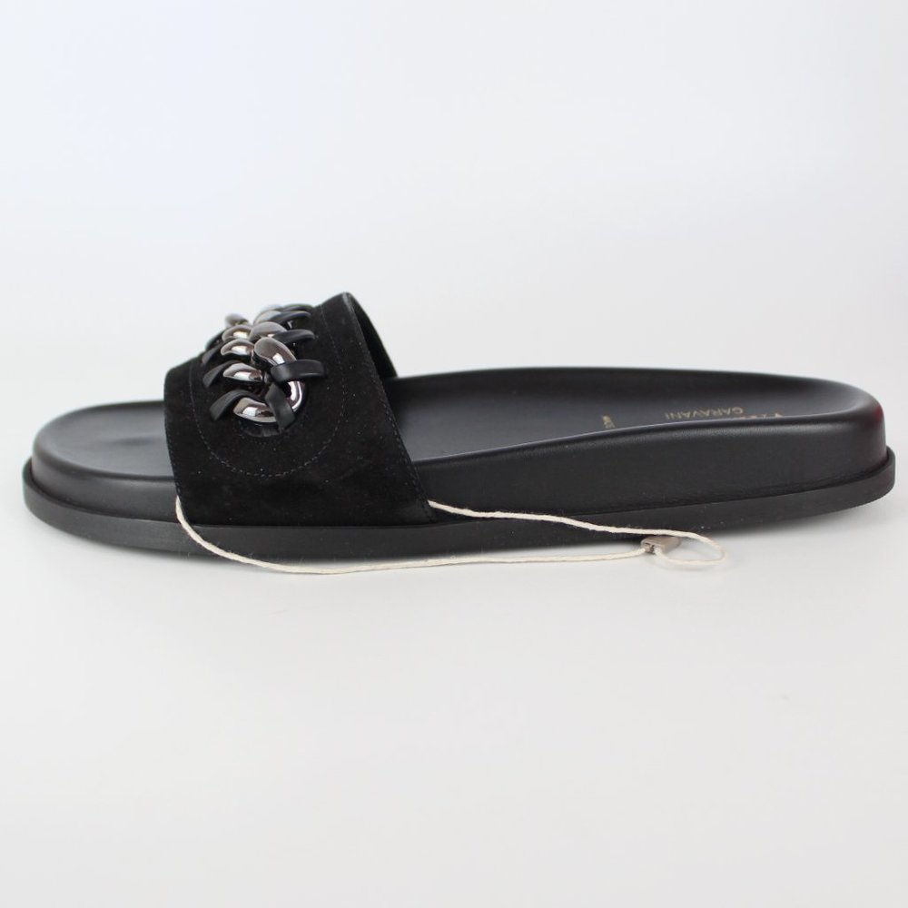NEW VALENTINO GARAVANI Chain Slide Sandal, Black, EU 38.5 - Picture 7 of 16